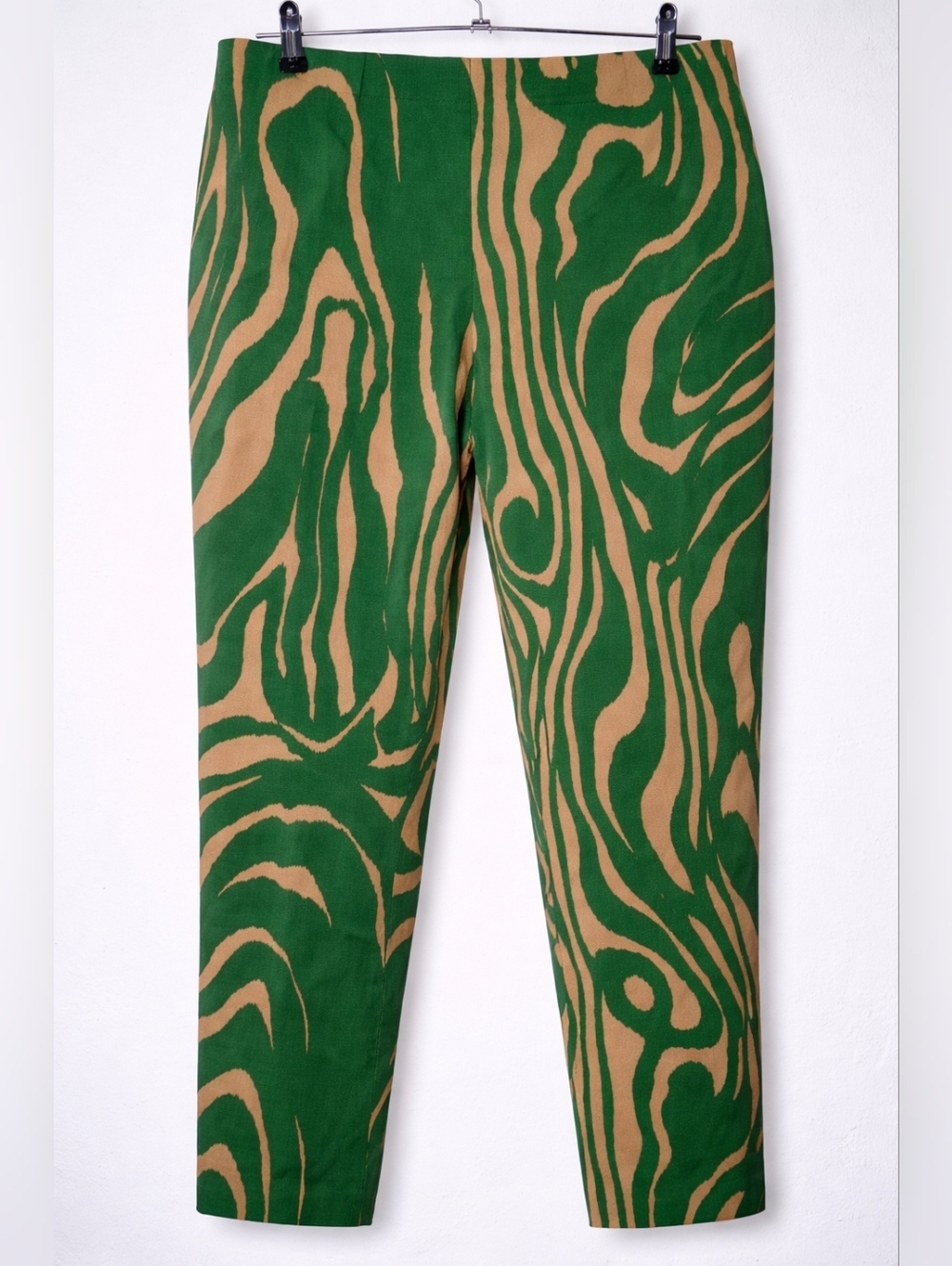 Pt01 Torino Green and Tan Patterned Capris Size IT 44 (or US 8)